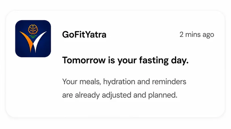 GoFitYatra fasting and lifestyle personalization