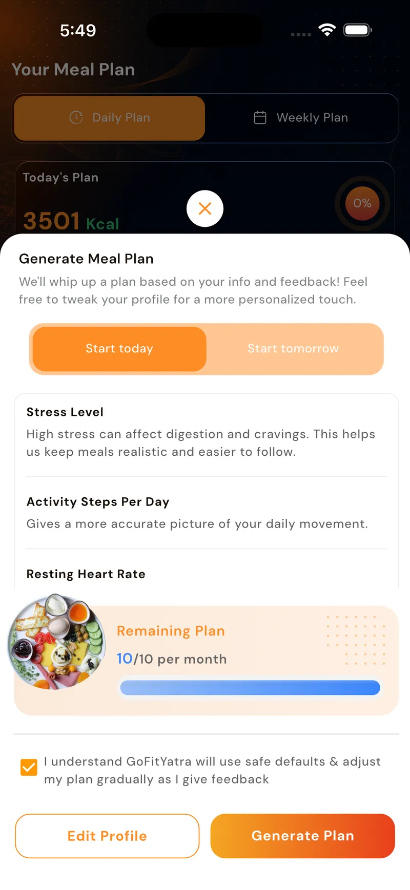 Generate updated plan