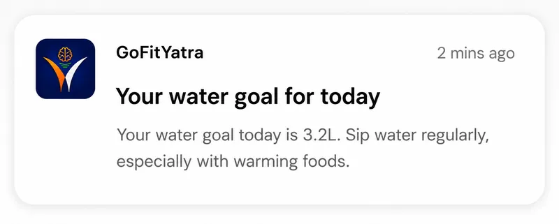 GoFitYatra morning reminder screen