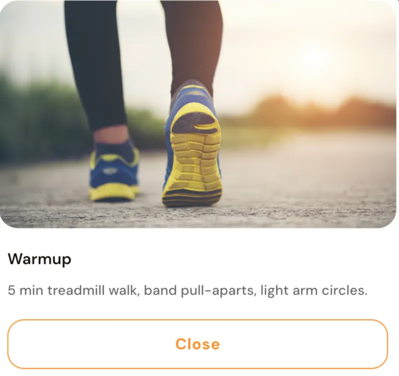 Warm-up and safety notes