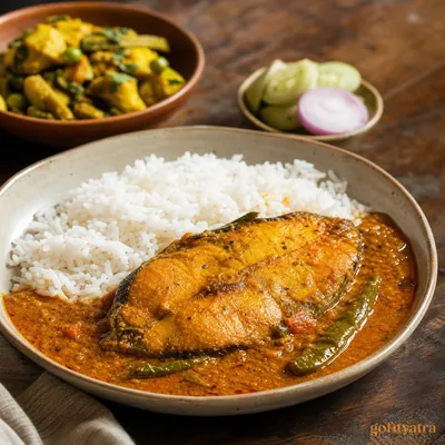 Bengali Fish Curry with Rice — Bengali lunch